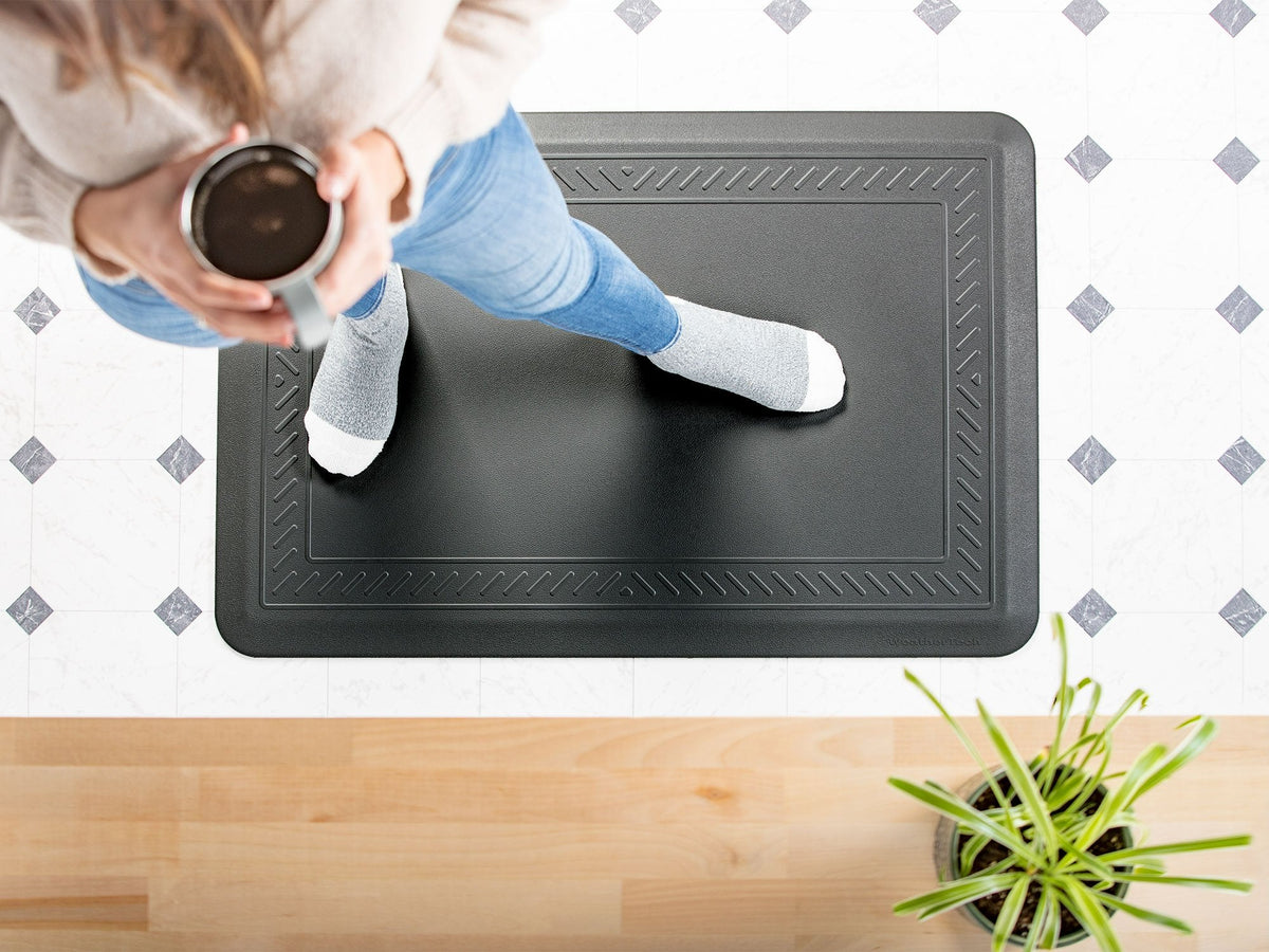 ComfortMat in Schwarz, Mit Rand mit Großhandelsaufkleber, einzeln verpackt